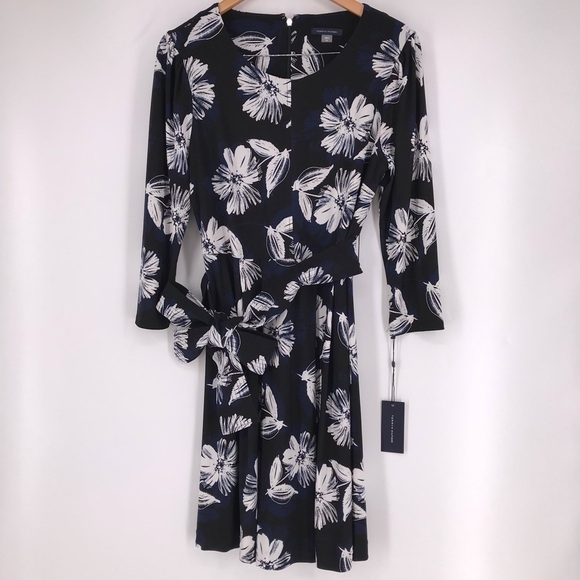 Tommy Hilfiger 3/4 Sleeve Floral Waist Tie Dress - Picture 4 of 11